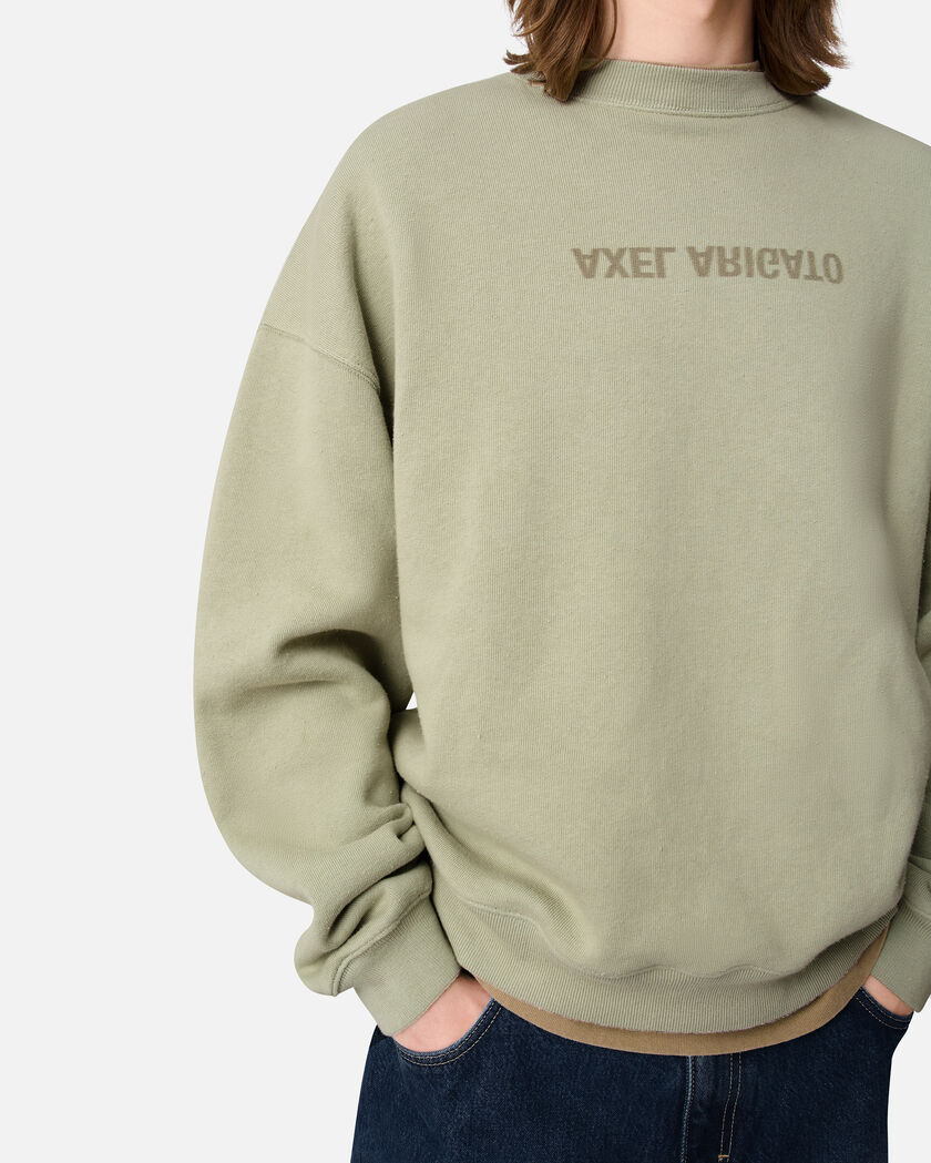 Distort Washed Sweatshirt axel arigato Distort Washed Sweatshirt Dusty Green