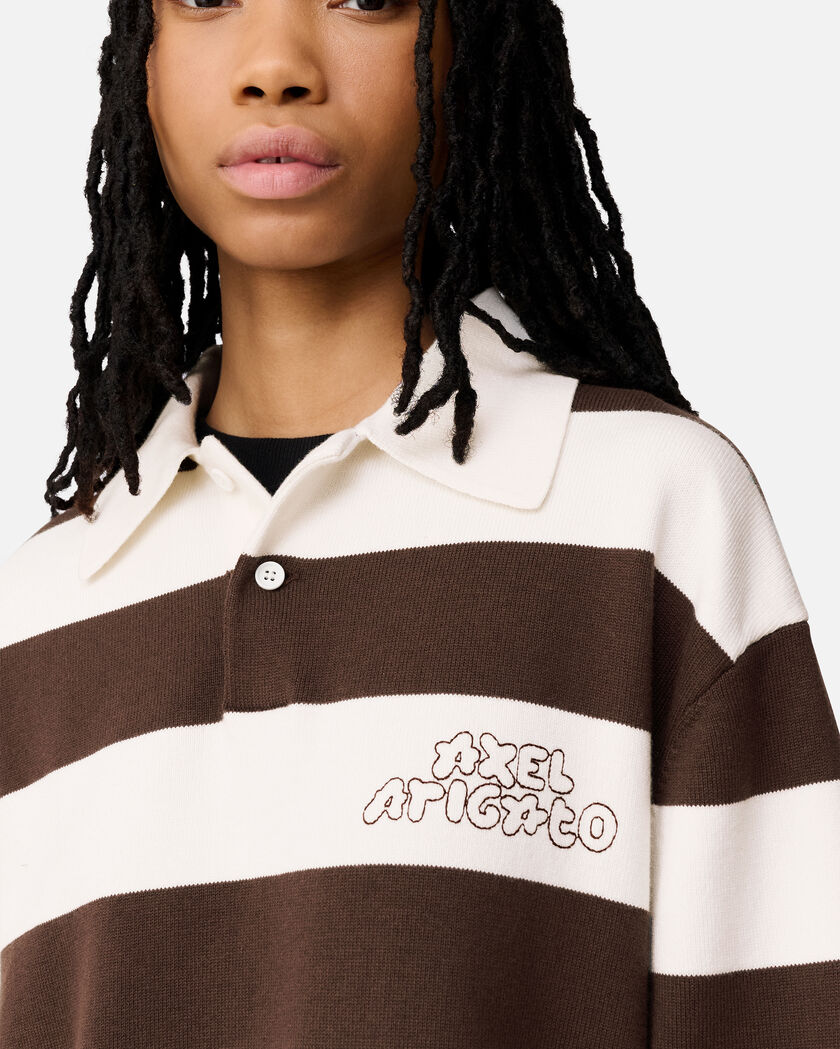 Rey Polo Sweater axel arigato Rey Polo Sweater White/ Dark Brown