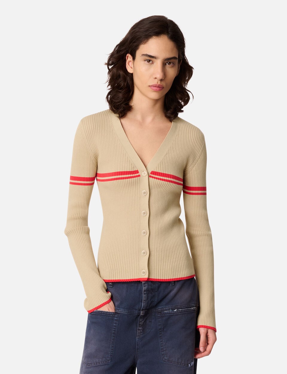 Fleur Cardigan axel arigato Fleur Cardigan Beige/Red