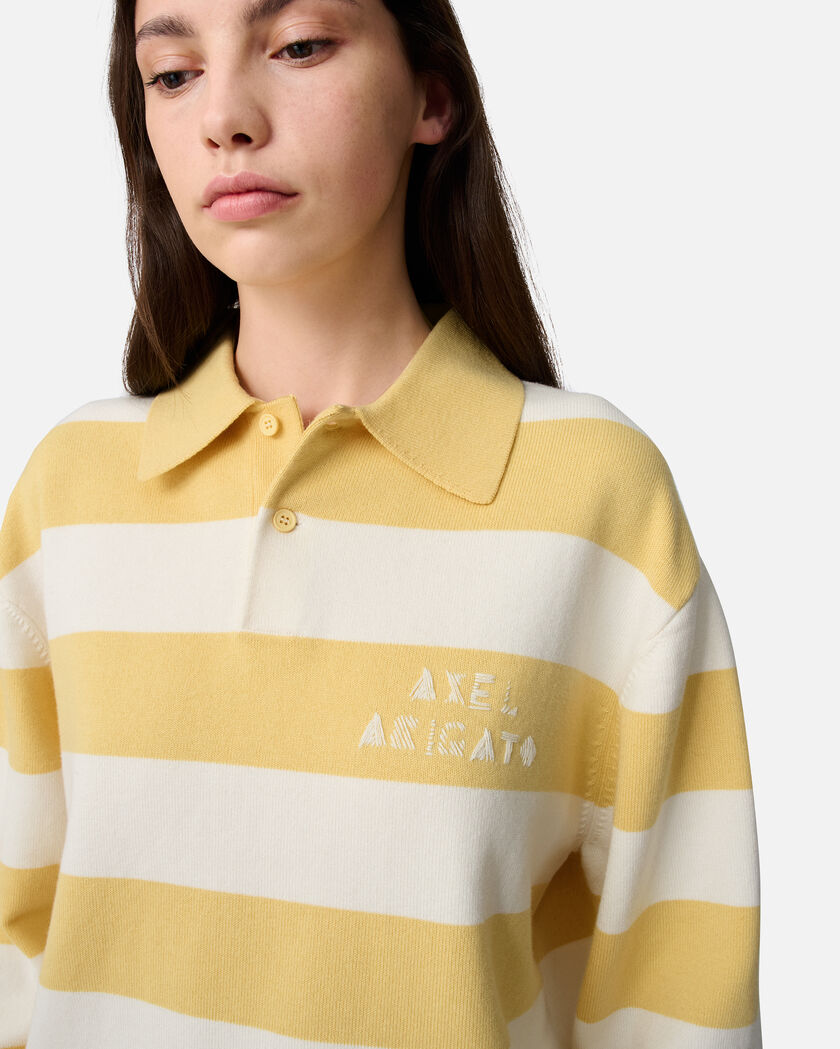 Frey Polo Sweater axel arigato Frey Polo Sweater Light Yellow/Off White