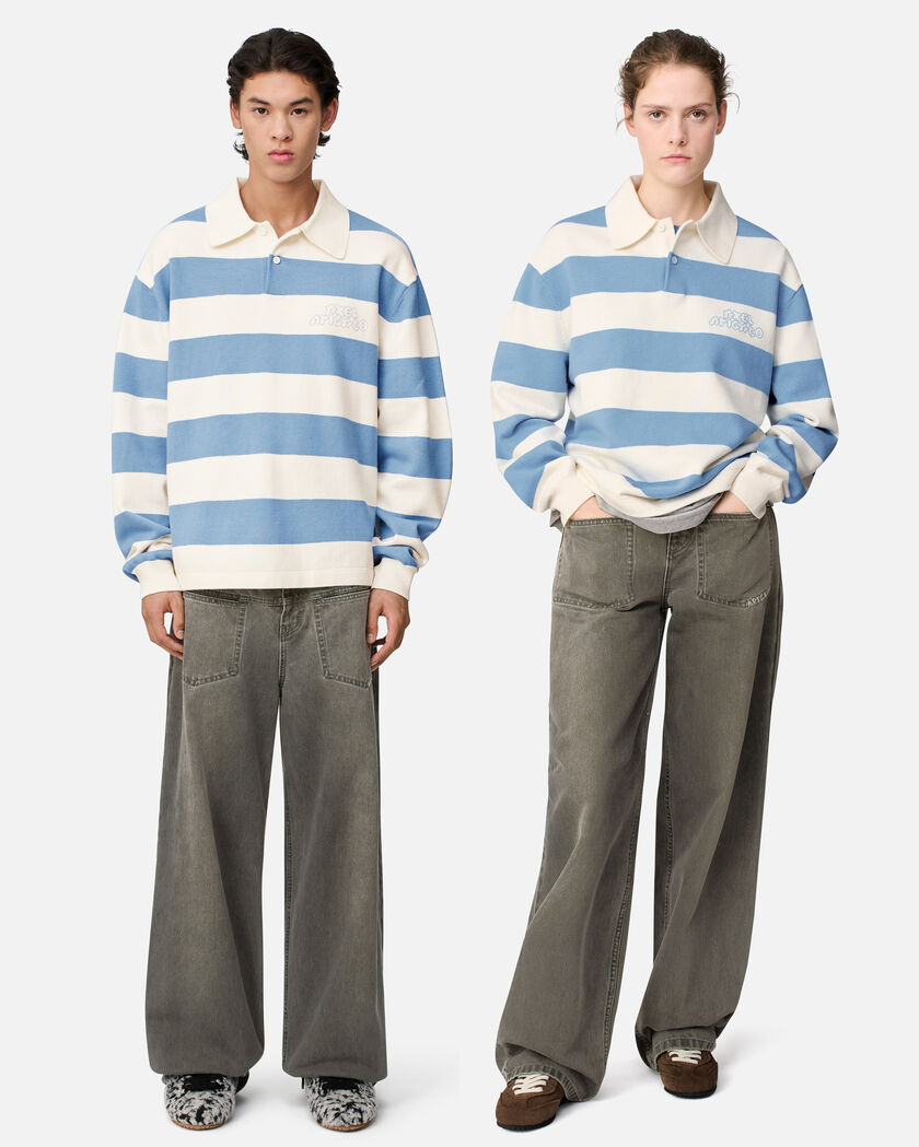 Rey Polo Sweater axel arigato Rey Polo Sweater White/ Light Blue