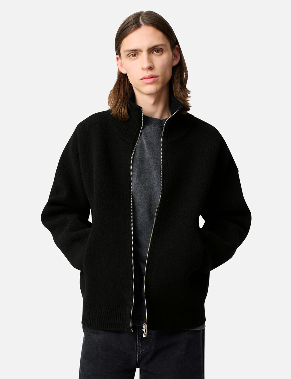 Core Zip-Up Sweater axel arigato Core Zip-Up Sweater Black