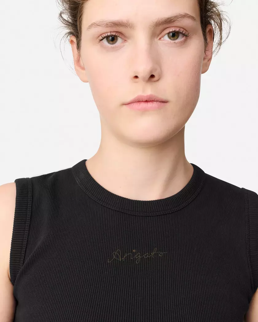 Scoop Ribbed Tank axel arigato Scoop Ribbed Tank Black