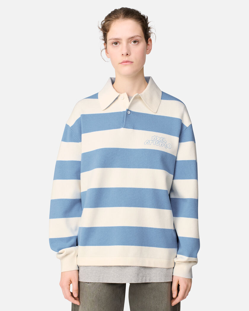 Rey Polo Sweater axel arigato Rey Polo Sweater White/ Light Blue
