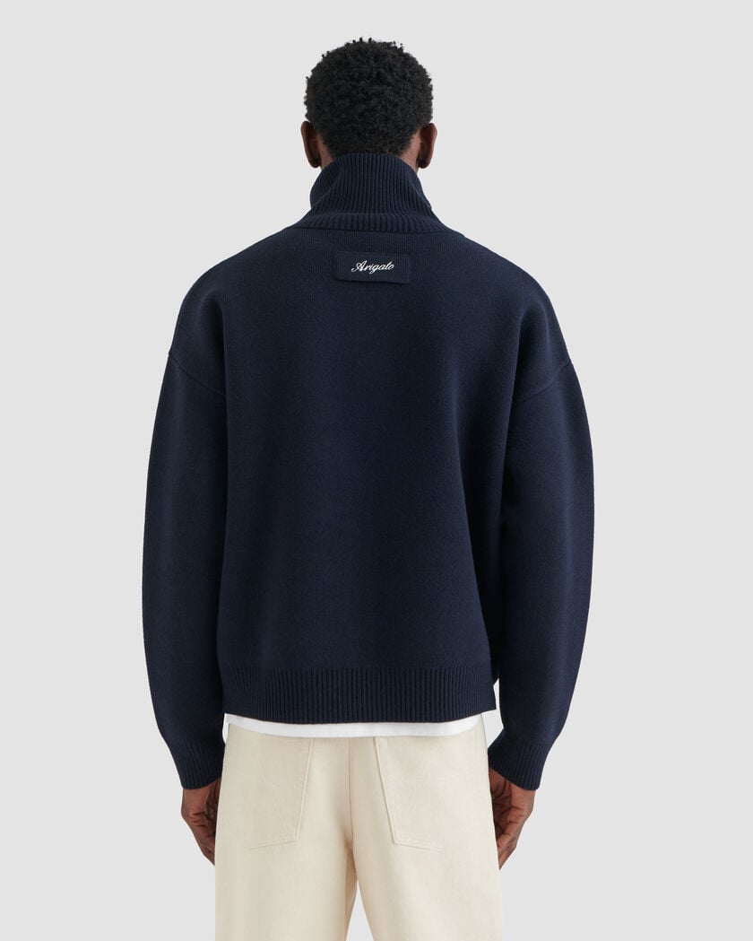 Core Zip-Up Sweater axel arigato Core Zip-Up Sweater Navy