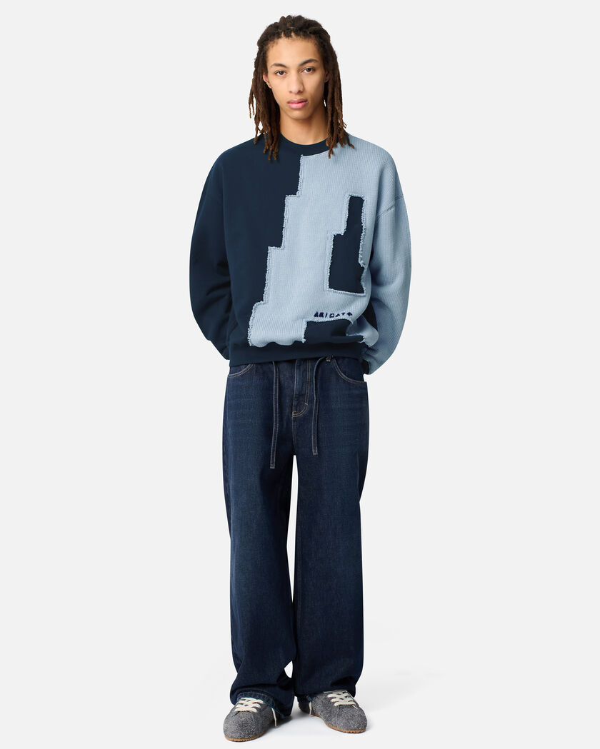 Pixel A Sweatshirt axel arigato Pixel A Sweatshirt Navy/Light Blue