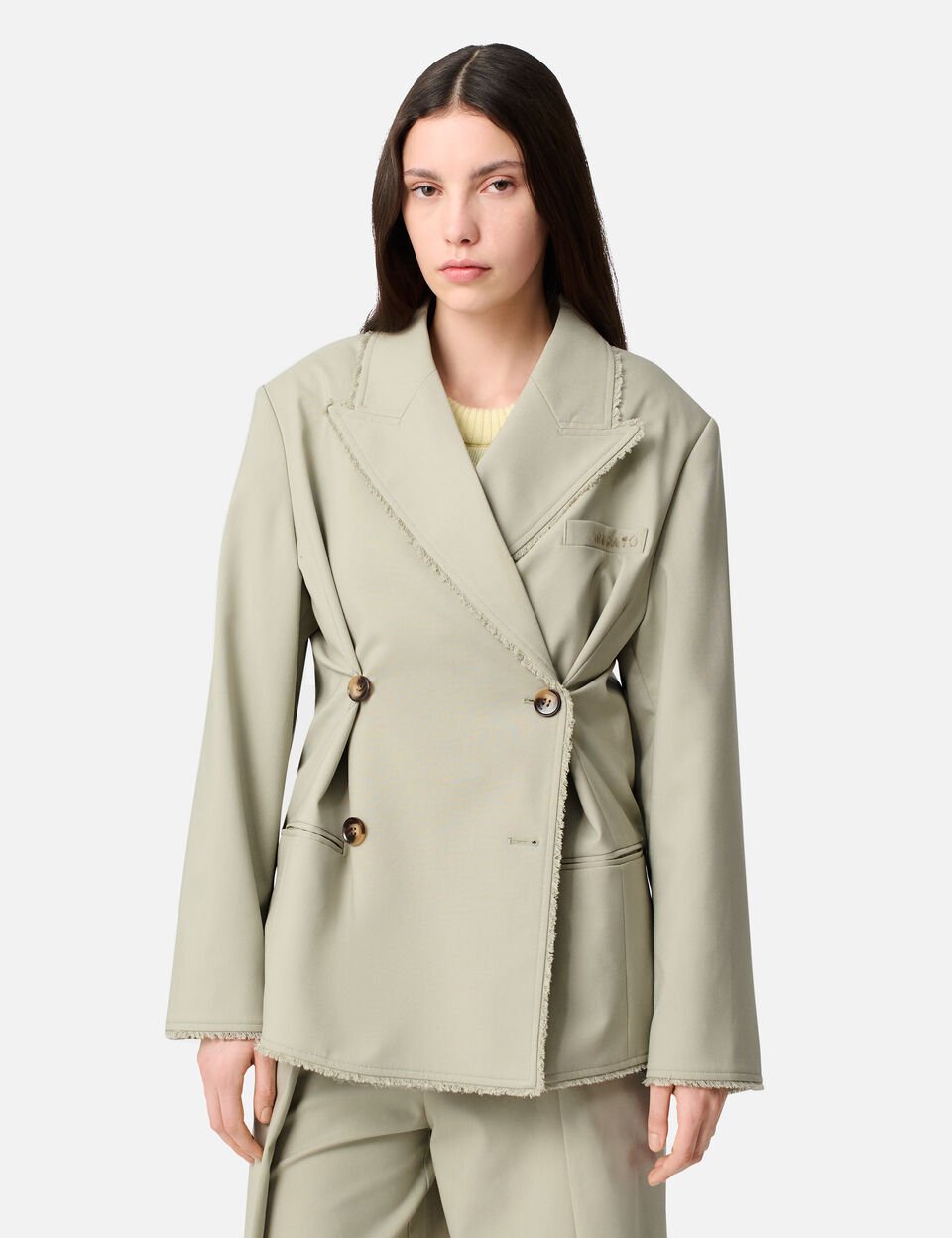 Thea Frayed Blazer axel arigato Thea Frayed Blazer Dusty Green