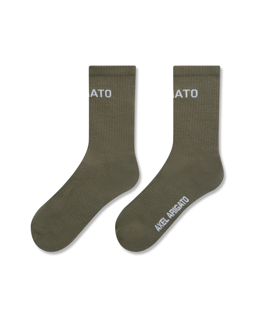Arigato Logo Tube Socks axel arigato Arigato Logo Tube Socks Stone Brown