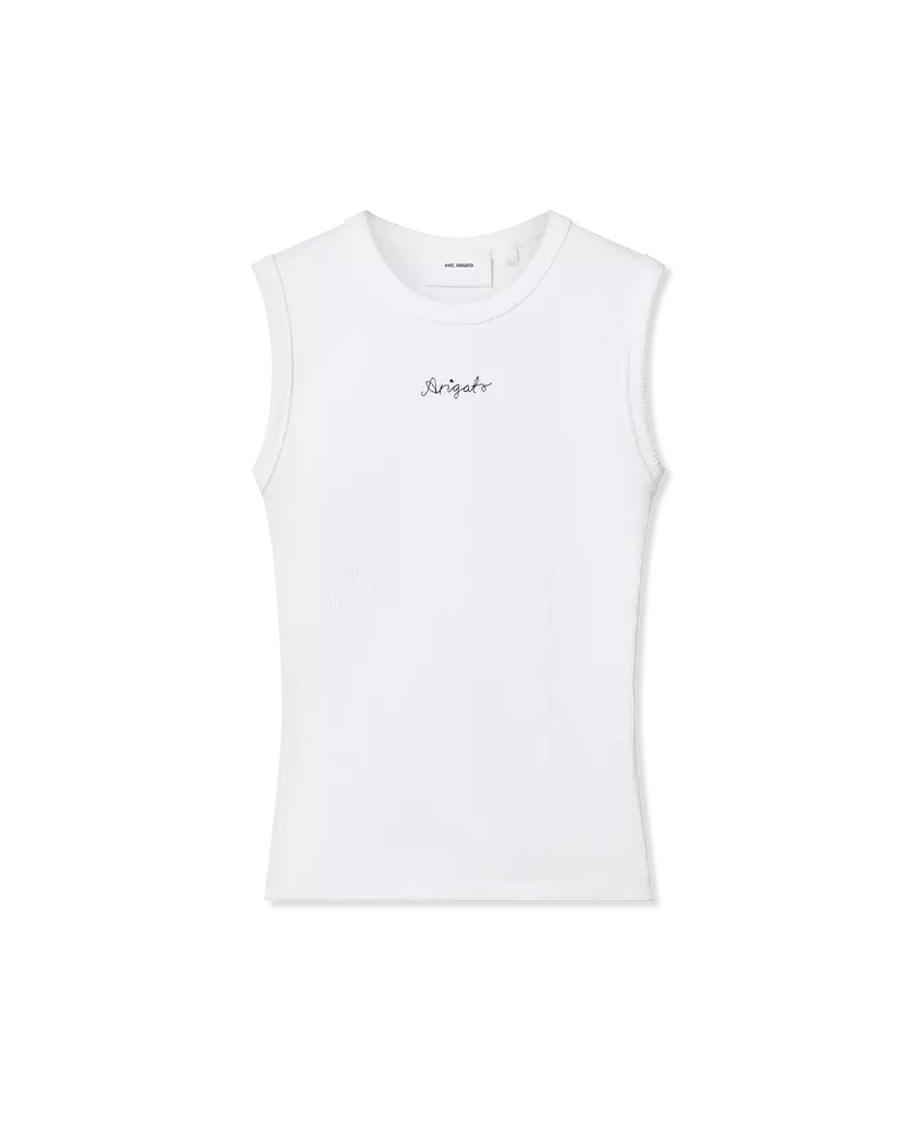 Scoop Ribbed Tank axel arigato Scoop Ribbed Tank White