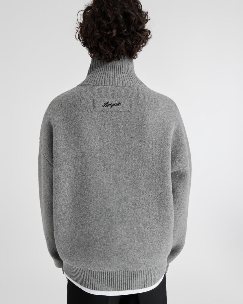 Core Zip-Up Sweater axel arigato Core Zip-Up Sweater Grey Melange