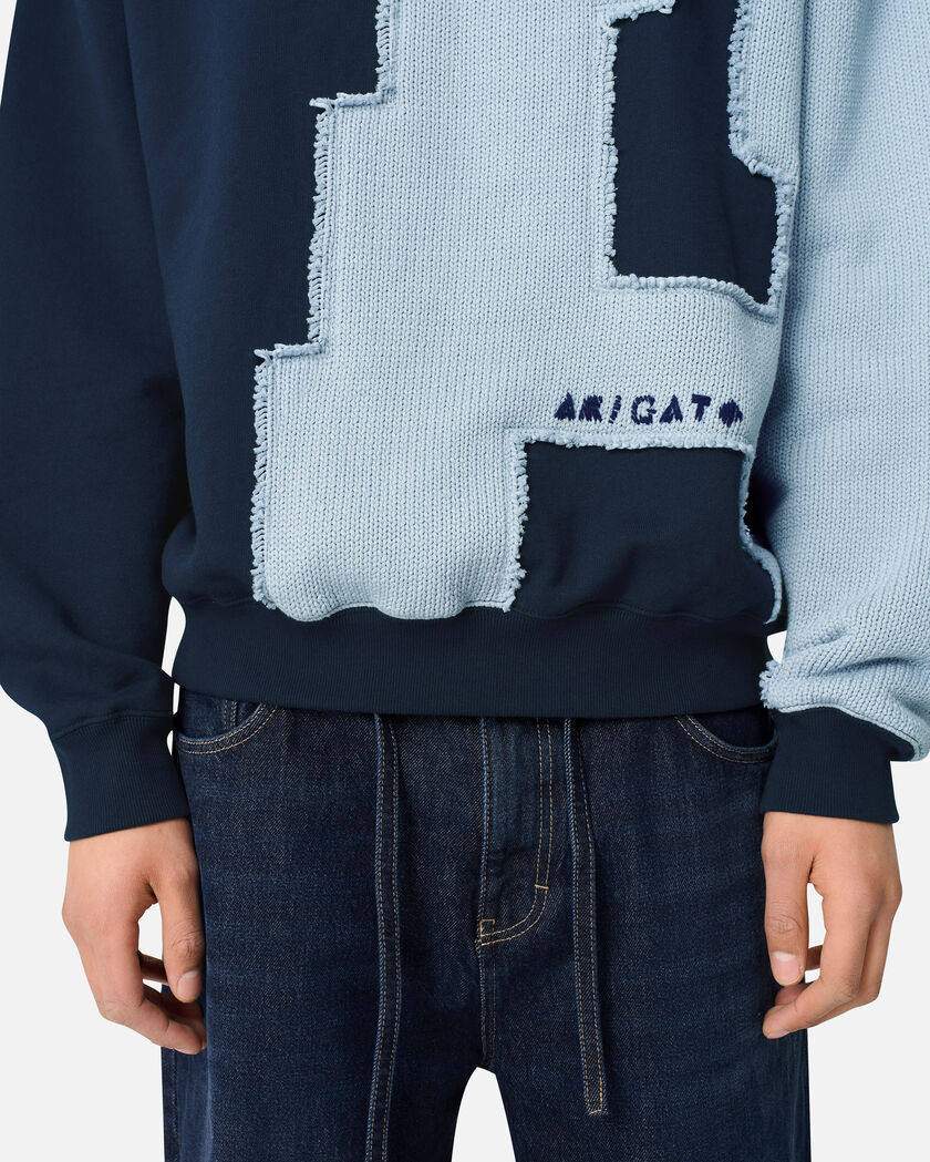 Pixel A Sweatshirt axel arigato Pixel A Sweatshirt Navy/Light Blue