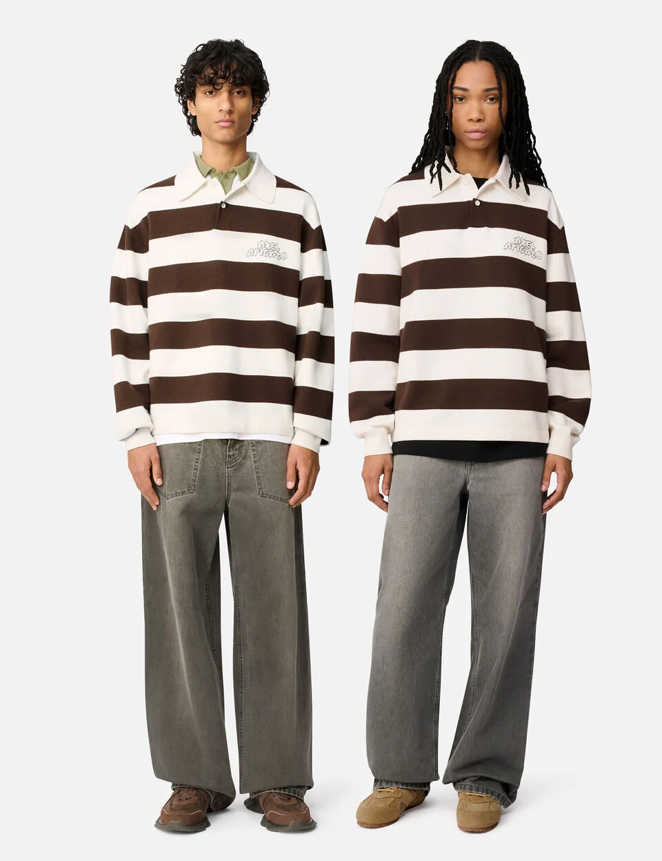 Rey Polo Sweater axel arigato Rey Polo Sweater White/ Dark Brown