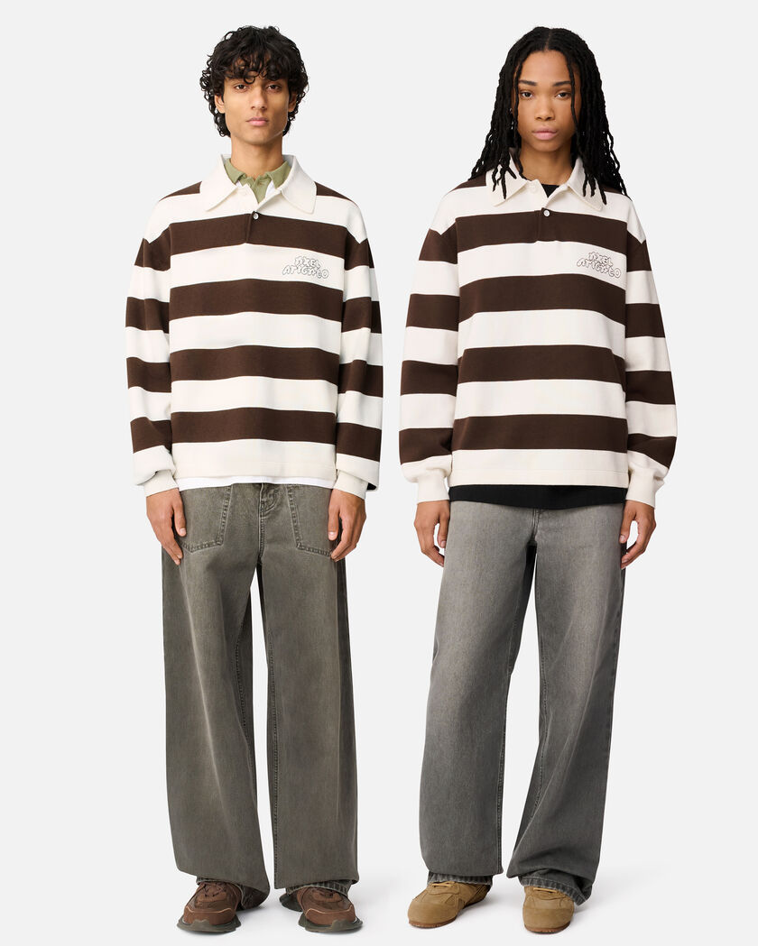 Rey Polo Sweater axel arigato Rey Polo Sweater White/ Dark Brown