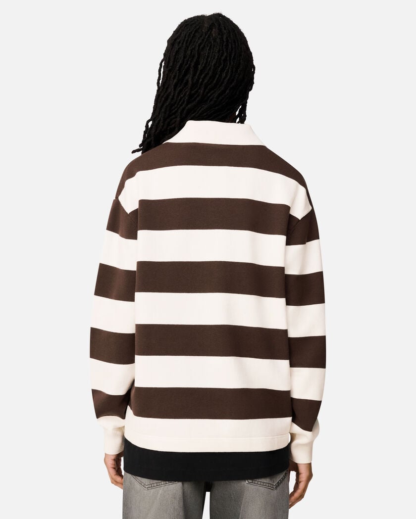 Rey Polo Sweater axel arigato Rey Polo Sweater White/ Dark Brown