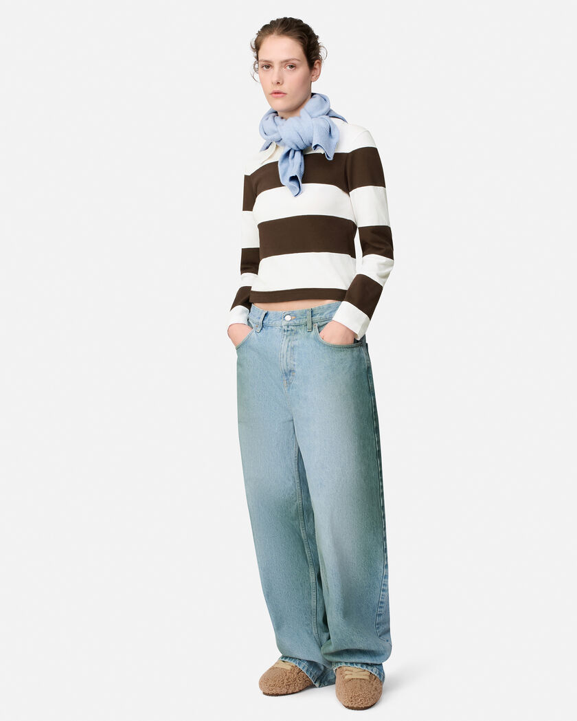 Karla Polo Sweatshirt axel arigato Karla Polo Sweatshirt White/Dark Brown