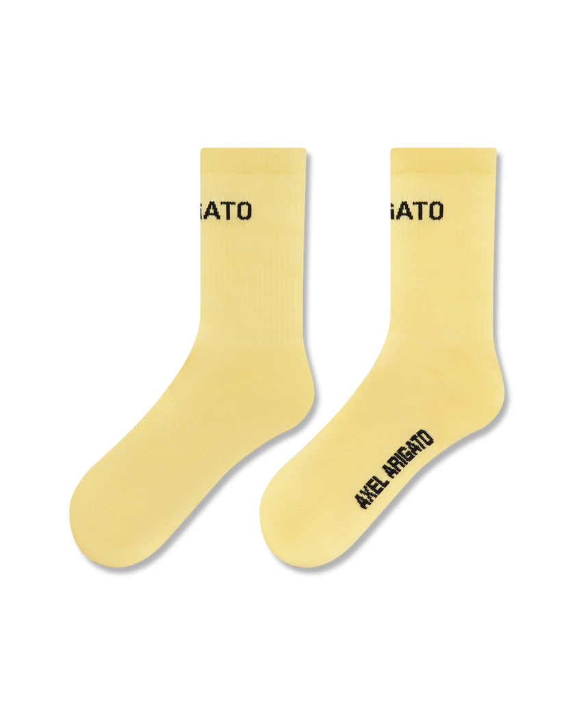 Arigato Logo Tube Socks axel arigato Arigato Logo Tube Socks Light Yellow
