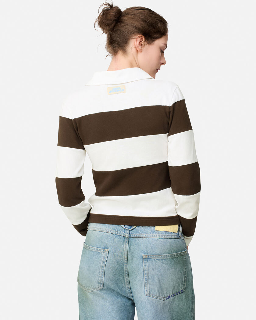 Karla Polo Sweatshirt axel arigato Karla Polo Sweatshirt White/Dark Brown
