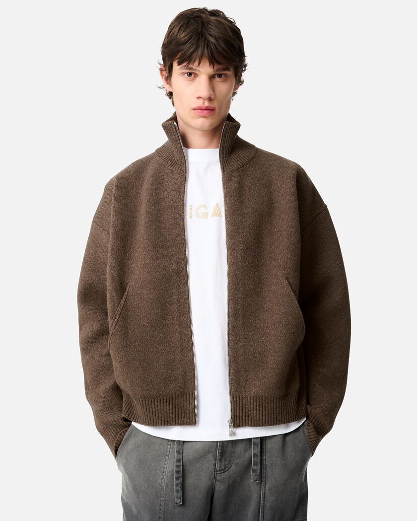 Core Zip-Up Sweater axel arigato Core Zip-Up Sweater Dark Brown