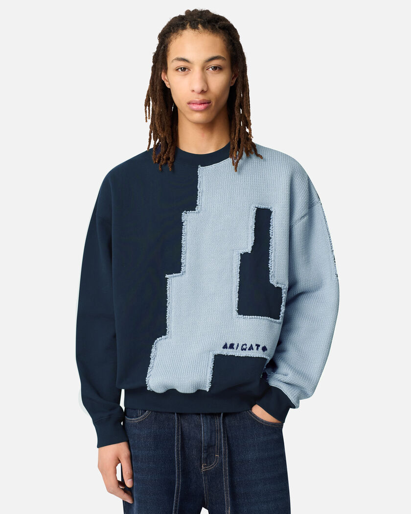 Pixel A Sweatshirt axel arigato Pixel A Sweatshirt Navy/Light Blue