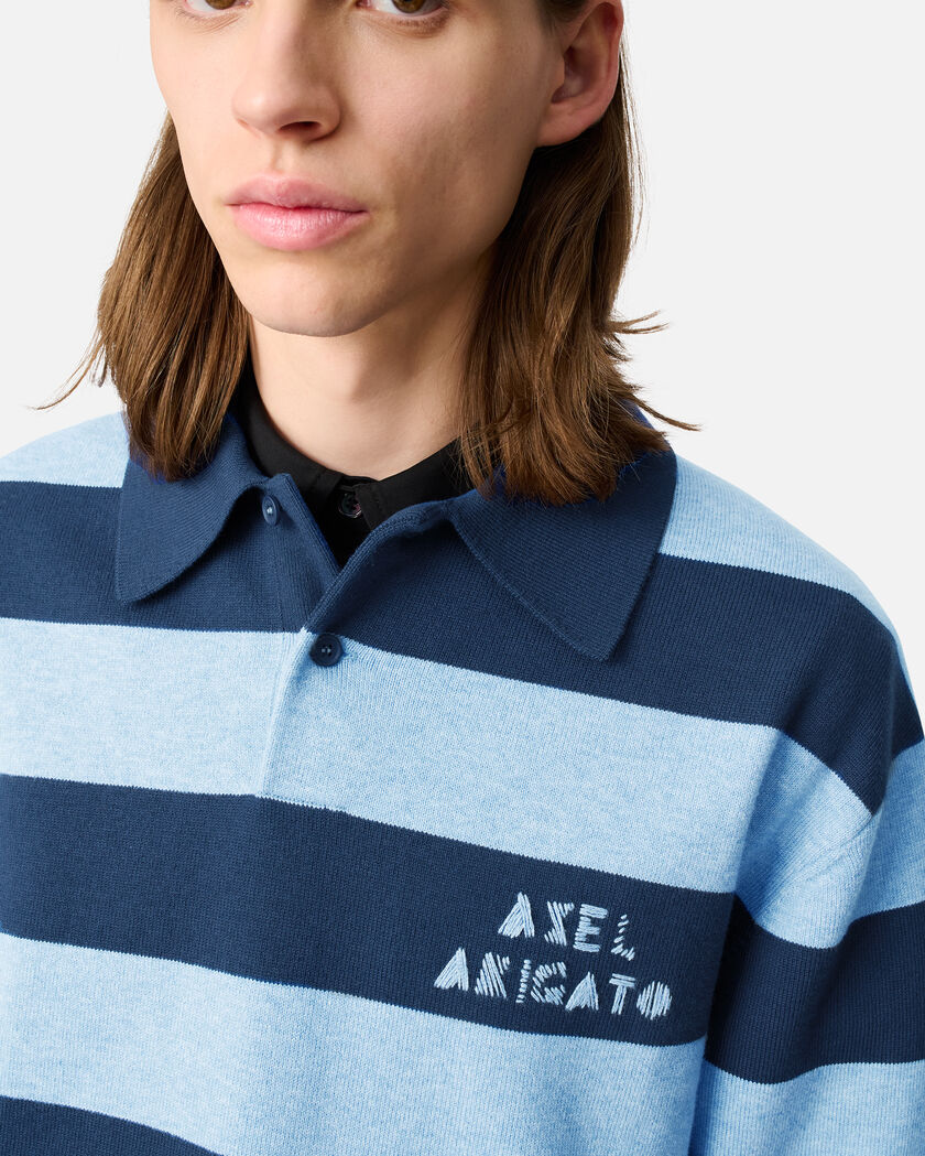 Frey Polo Sweater axel arigato Frey Polo Sweater Navy/Light Blue