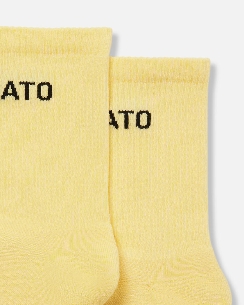 Arigato Logo Tube Socks axel arigato Arigato Logo Tube Socks Light Yellow
