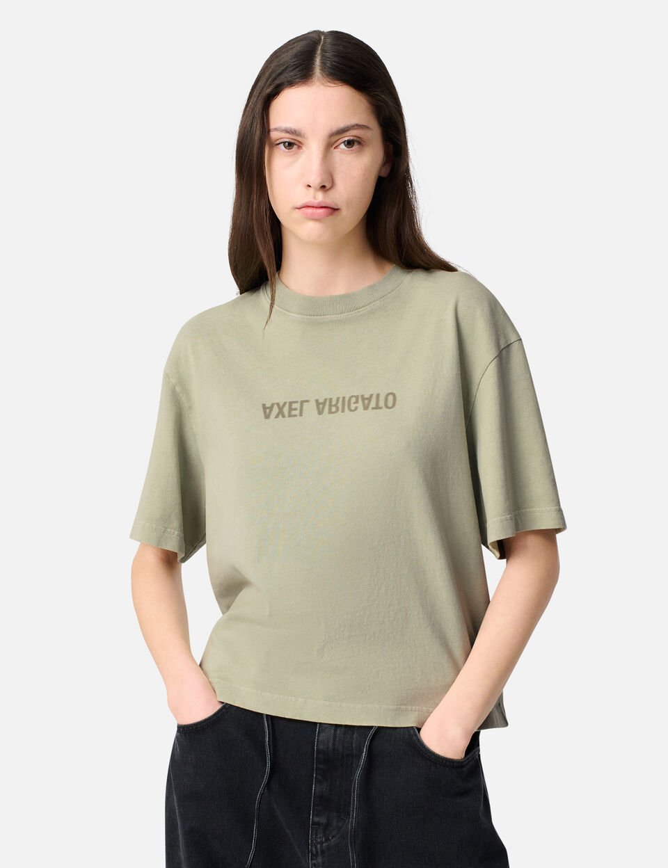 Distort Washed T-Shirt axel arigato Distort Washed T-Shirt Dusty Green