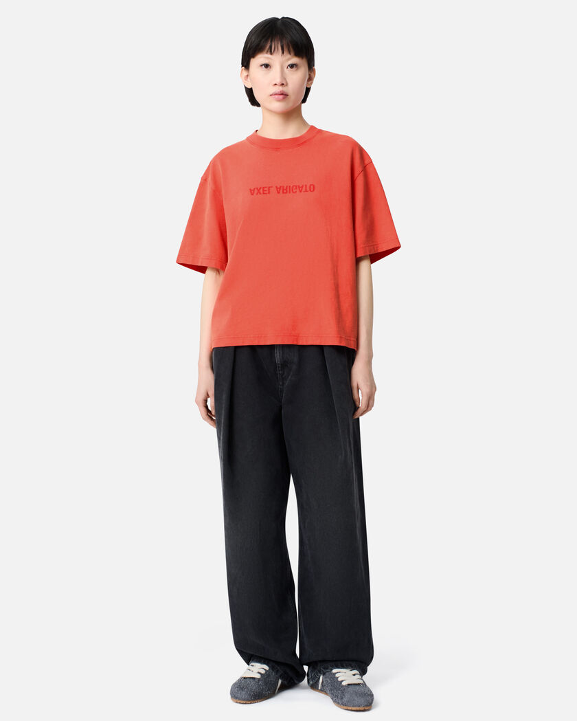 Distort Washed T-Shirt axel arigato Distort Washed T-Shirt Bright Red