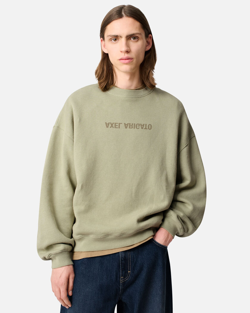 Distort Washed Sweatshirt axel arigato Distort Washed Sweatshirt Dusty Green