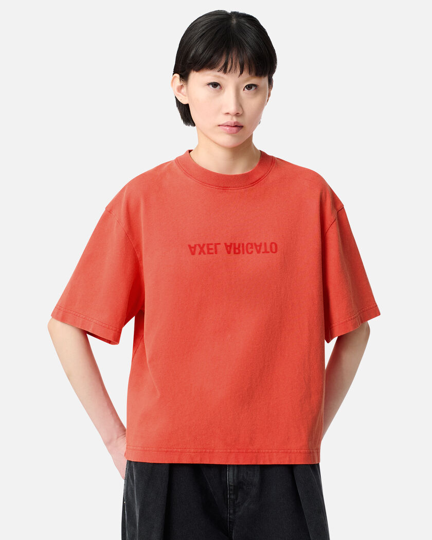Distort Washed T-Shirt axel arigato Distort Washed T-Shirt Bright Red