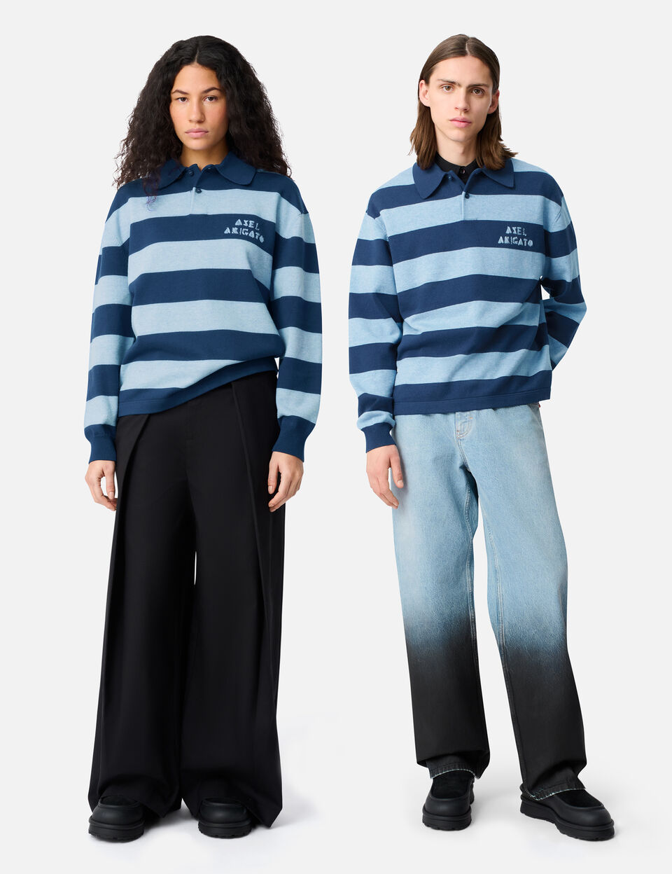 Frey Polo Sweater axel arigato Frey Polo Sweater Navy/Light Blue