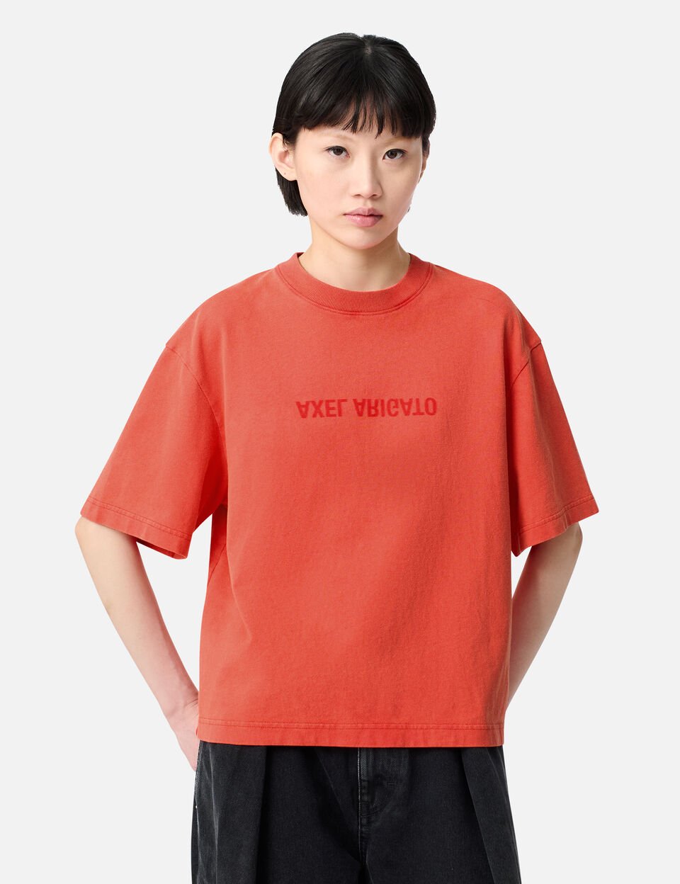 Distort Washed T-Shirt axel arigato Distort Washed T-Shirt Bright Red
