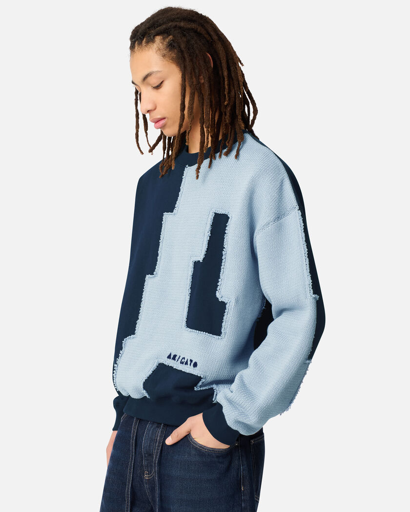 Pixel A Sweatshirt axel arigato Pixel A Sweatshirt Navy/Light Blue
