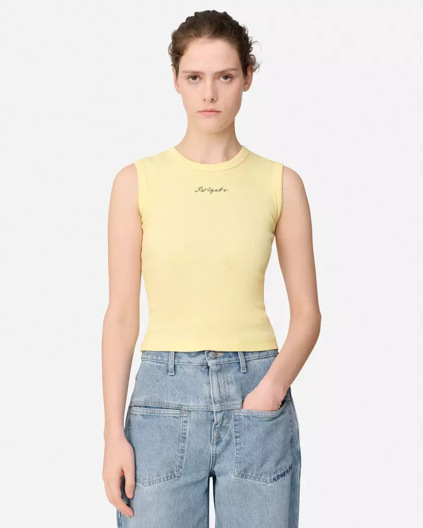 Scoop Ribbed Tank axel arigato Scoop Ribbed Tank Light Yellow