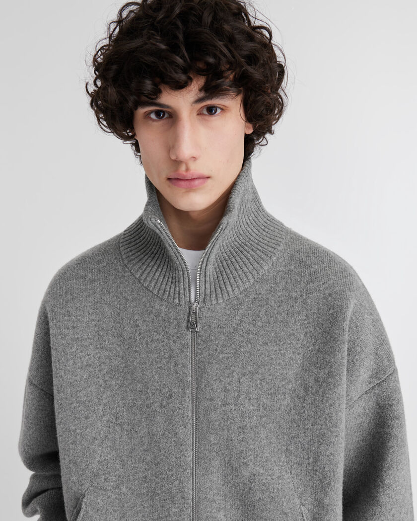 Core Zip-Up Sweater axel arigato Core Zip-Up Sweater Grey Melange