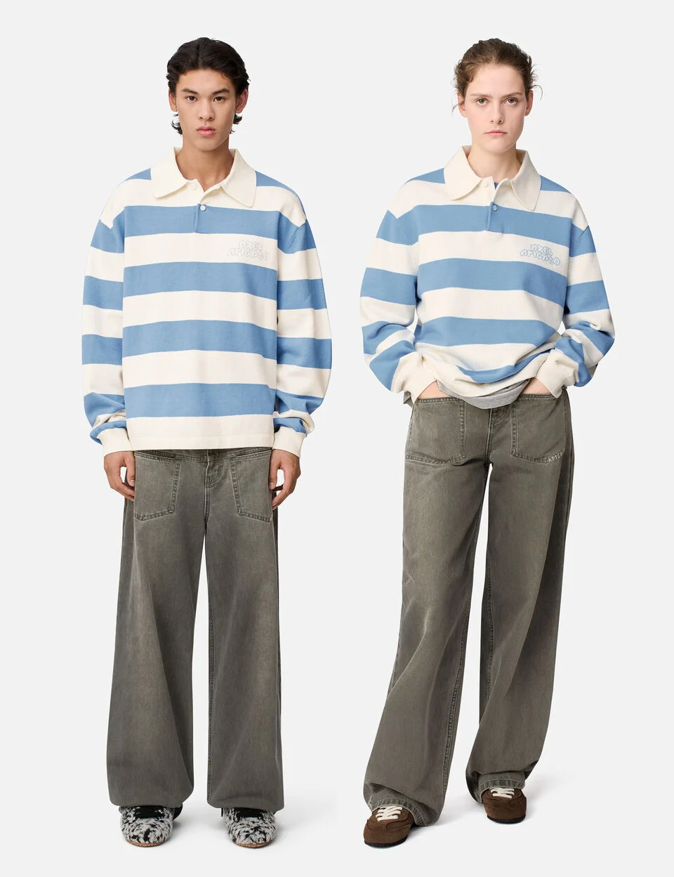 Rey Polo Sweater axel arigato Rey Polo Sweater White/ Light Blue