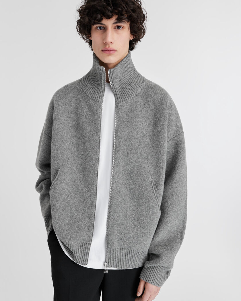 Core Zip-Up Sweater axel arigato Core Zip-Up Sweater Grey Melange