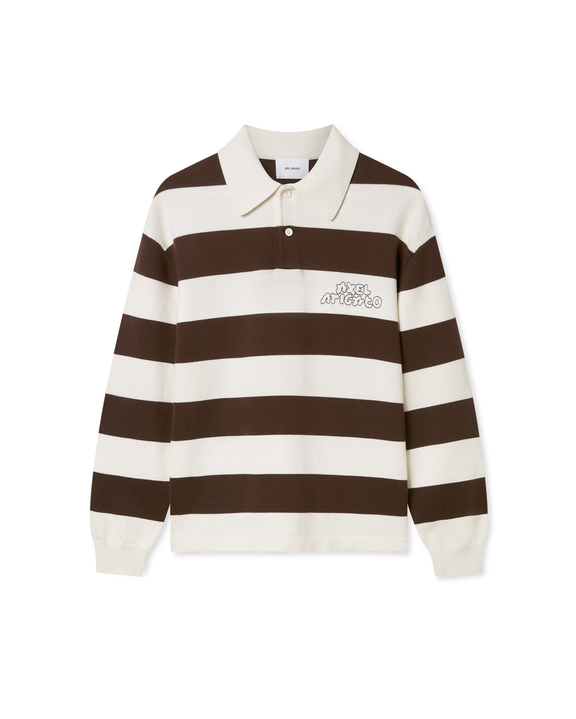Rey Polo Sweater axel arigato Rey Polo Sweater White/ Dark Brown