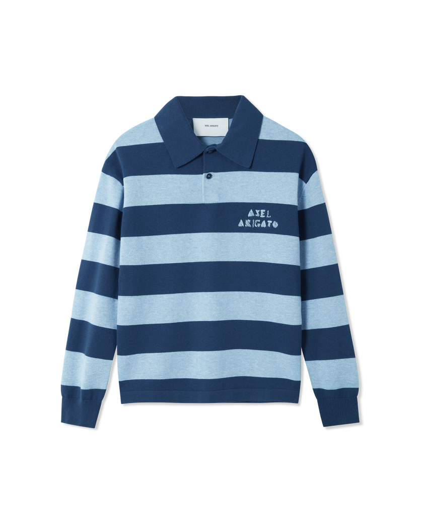 Frey Polo Sweater axel arigato Frey Polo Sweater Navy/Light Blue
