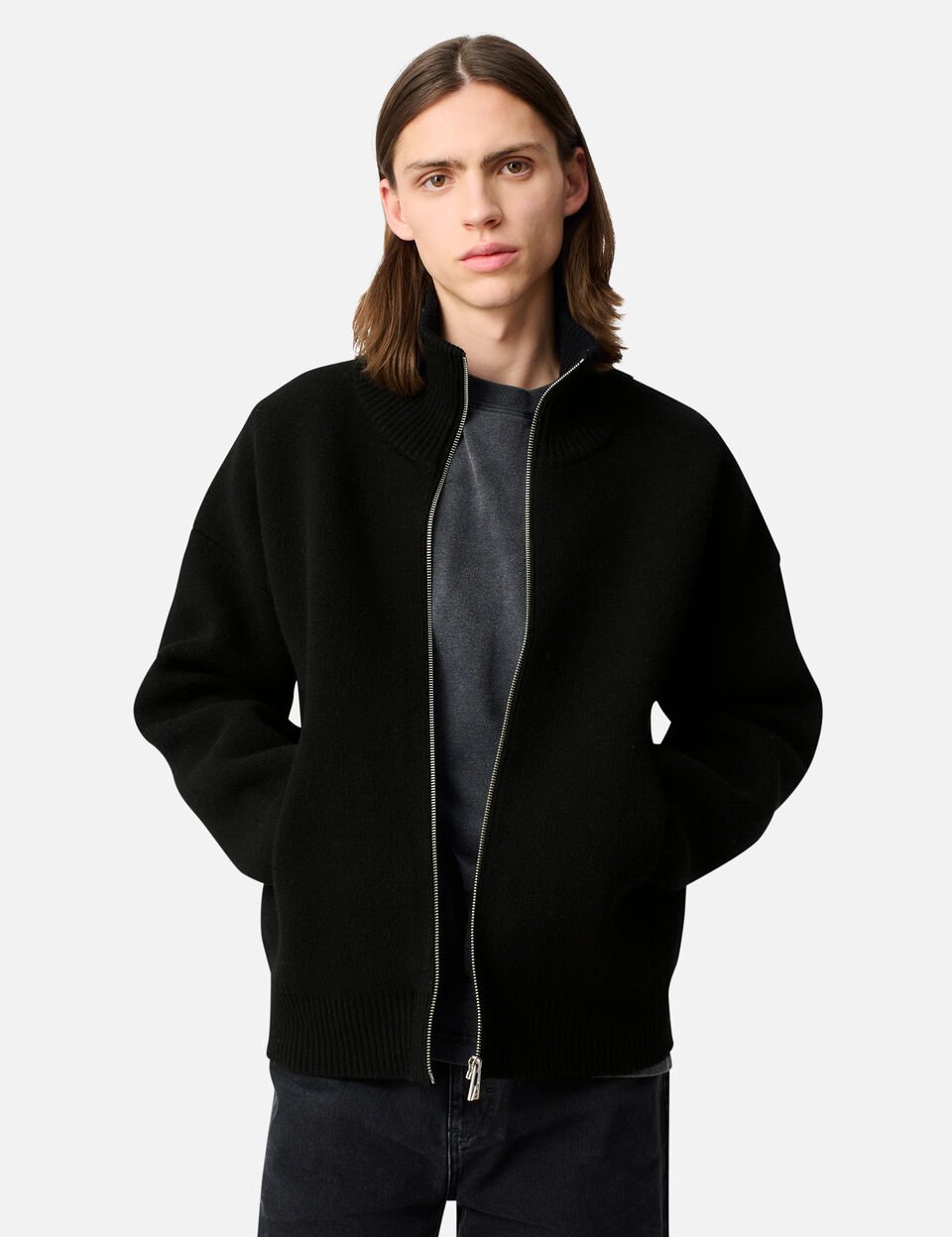 Core Zip-Up Sweater axel arigato Core Zip-Up Sweater Black