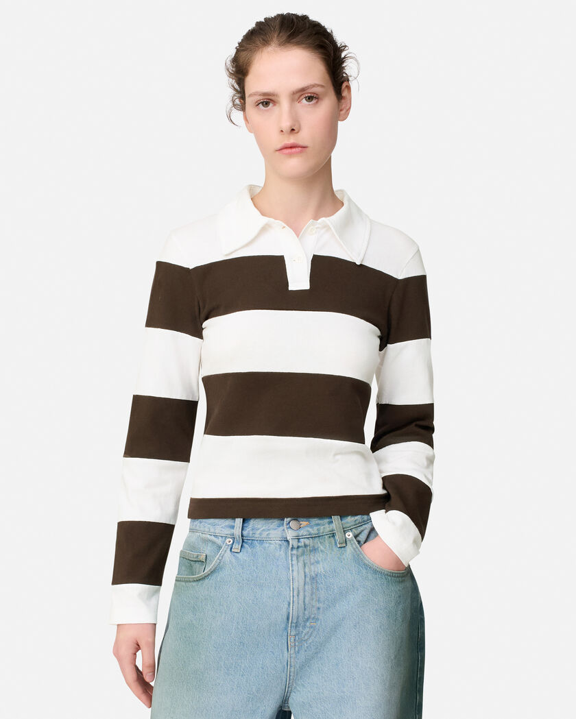 Karla Polo Sweatshirt axel arigato Karla Polo Sweatshirt White/Dark Brown