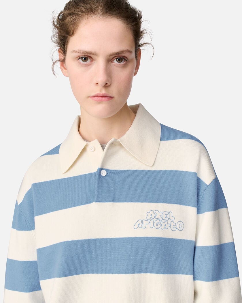 Rey Polo Sweater axel arigato Rey Polo Sweater White/ Light Blue