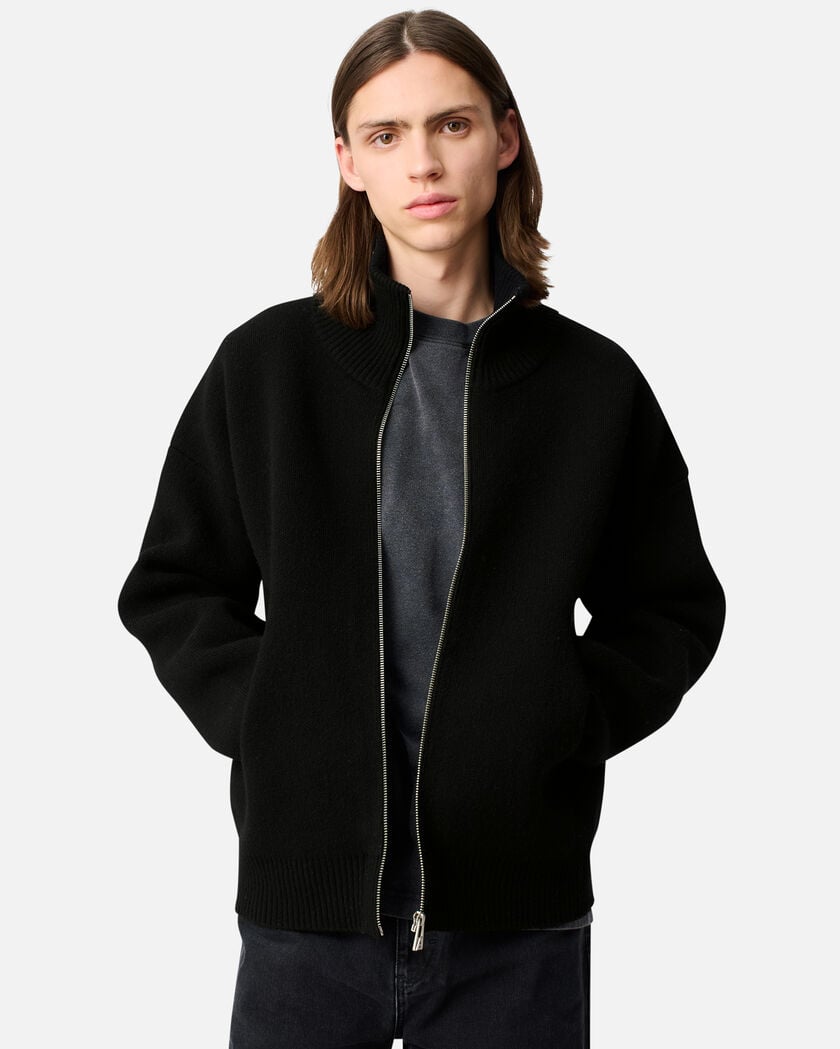 Core Zip-Up Sweater axel arigato Core Zip-Up Sweater Black