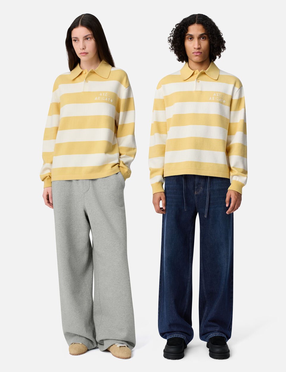 Frey Polo Sweater axel arigato Frey Polo Sweater Light Yellow/Off White