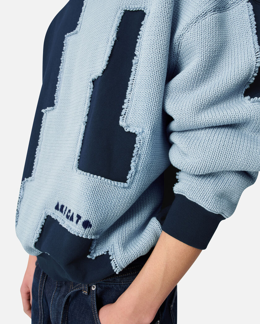 Pixel A Sweatshirt axel arigato Pixel A Sweatshirt Navy/Light Blue