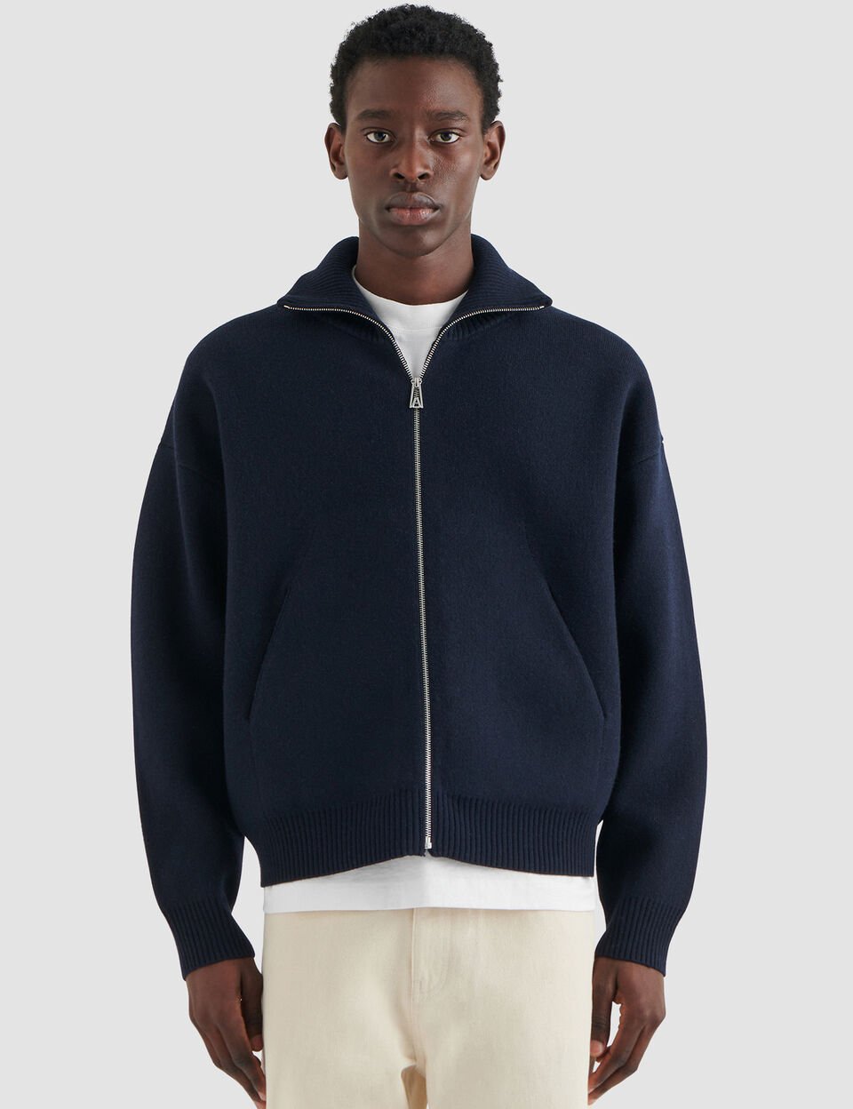 Core Zip-Up Sweater axel arigato Core Zip-Up Sweater Navy