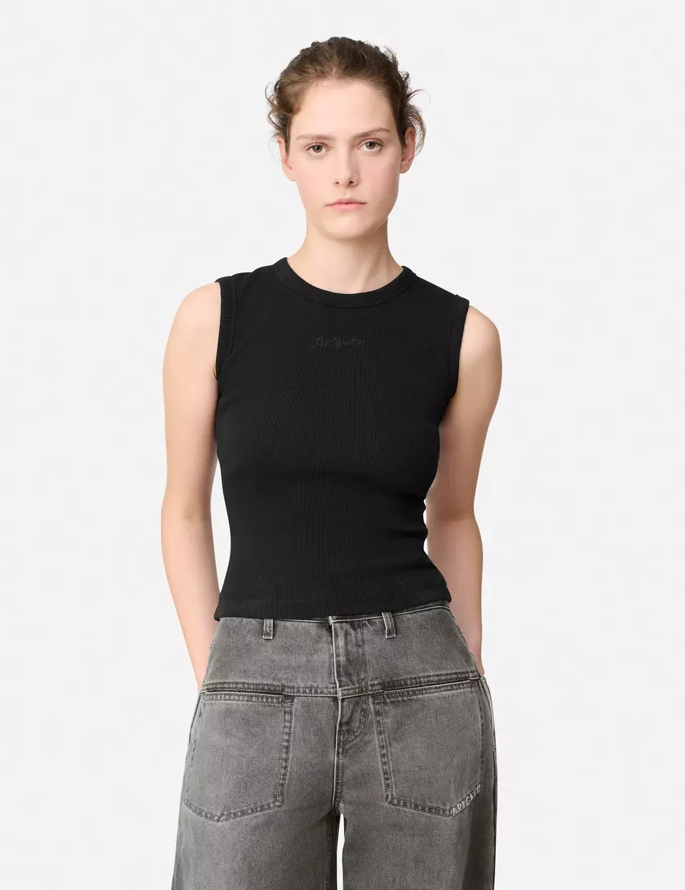 Scoop Ribbed Tank axel arigato Scoop Ribbed Tank Black