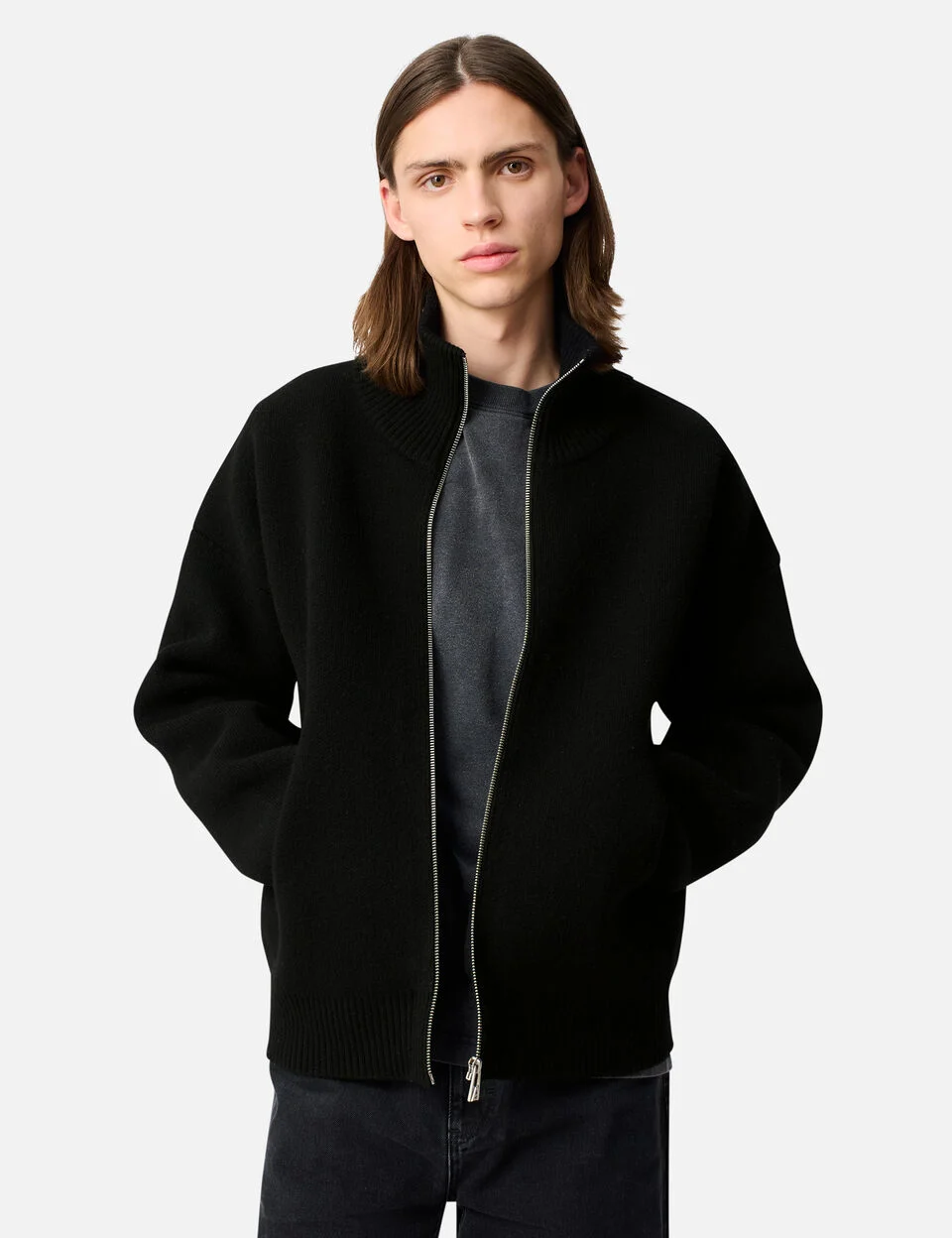 Core Zip-Up Sweater axel arigato Core Zip-Up Sweater Black