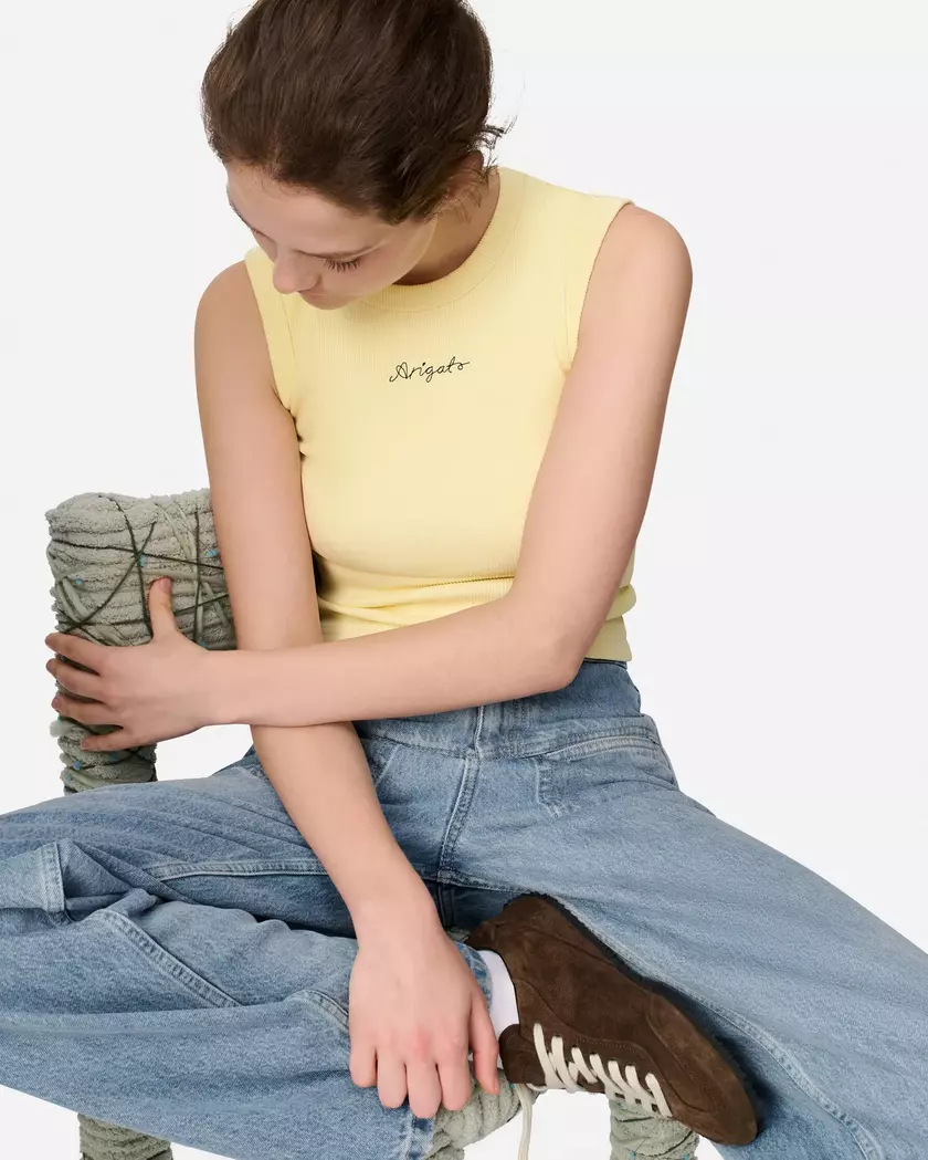 Scoop Ribbed Tank axel arigato Scoop Ribbed Tank Light Yellow