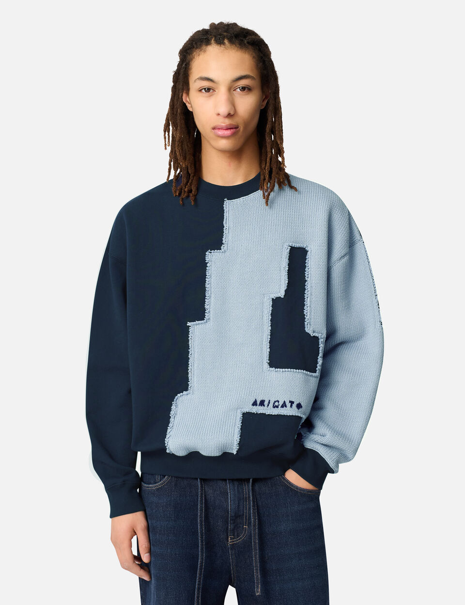 Pixel A Sweatshirt axel arigato Pixel A Sweatshirt Navy/Light Blue