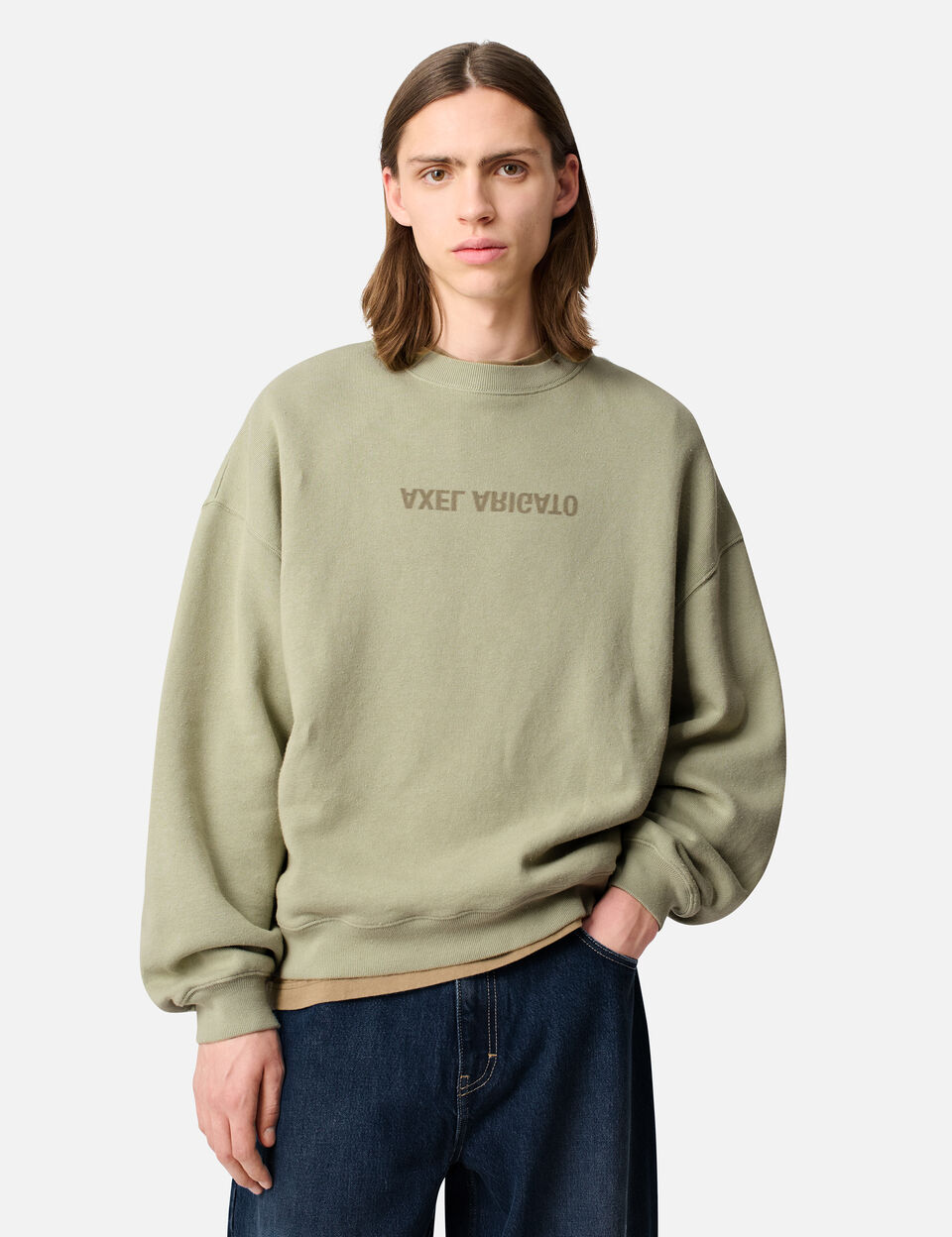 Distort Washed Sweatshirt axel arigato Distort Washed Sweatshirt Dusty Green